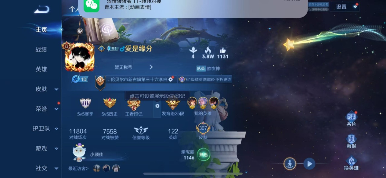 王者荣耀账号苹果QQ9 2典藏 30传说 122英雄 307皮肤 可修改实名 荣耀水晶：全息碎影(猴子典藏),杀手不太冷