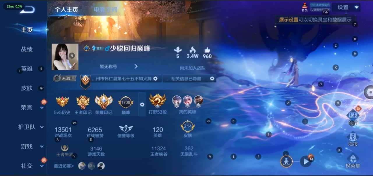 王者荣耀账号安卓QQ英雄 214皮肤 可修改实名 传说皮：云鹰飞将(小将军),淬星耀世 珍宝阁皮：女武神,玩趣恶龙 限定