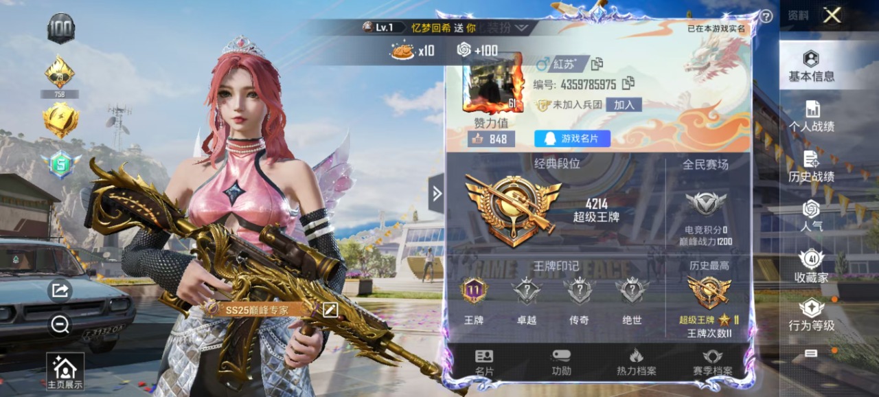 HPQM3160704和平精英账号详情图5