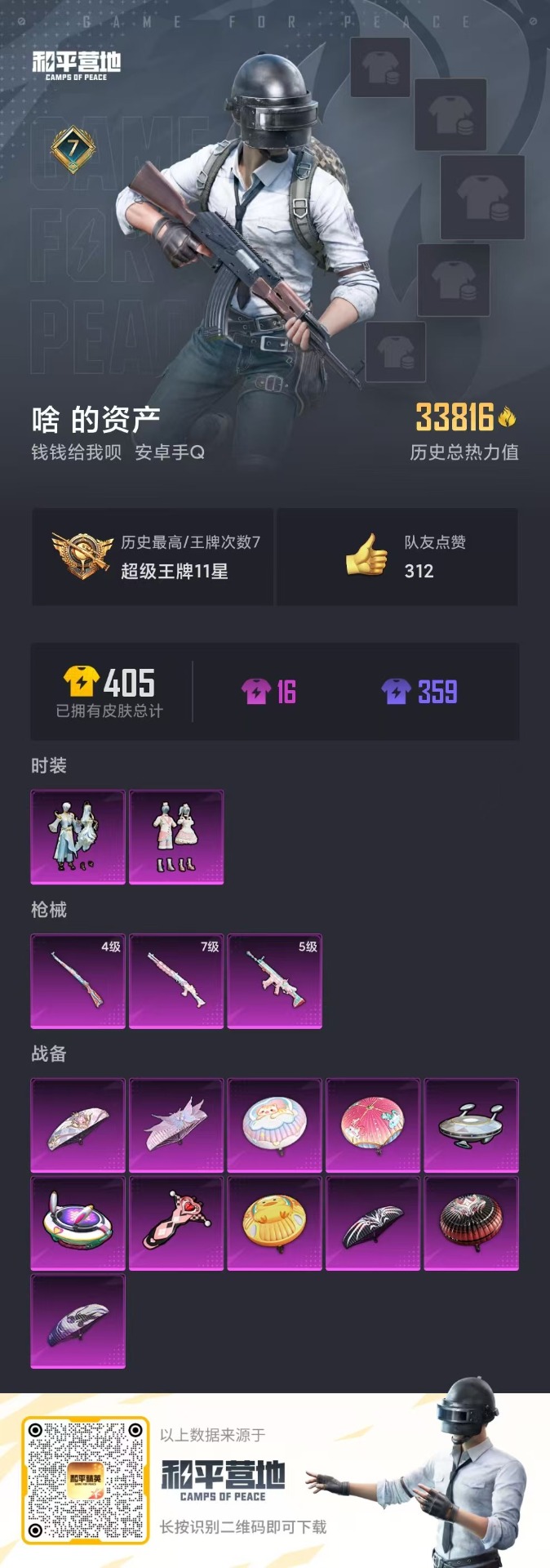 HPQM3160801和平精英账号详情图5