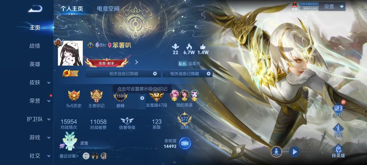 王者荣耀账号安卓QQ双 2珍品传说 85传说 123英雄 572皮肤 可修改实名 荣耀水晶：天鹅之梦(小乔典藏),鸣剑·