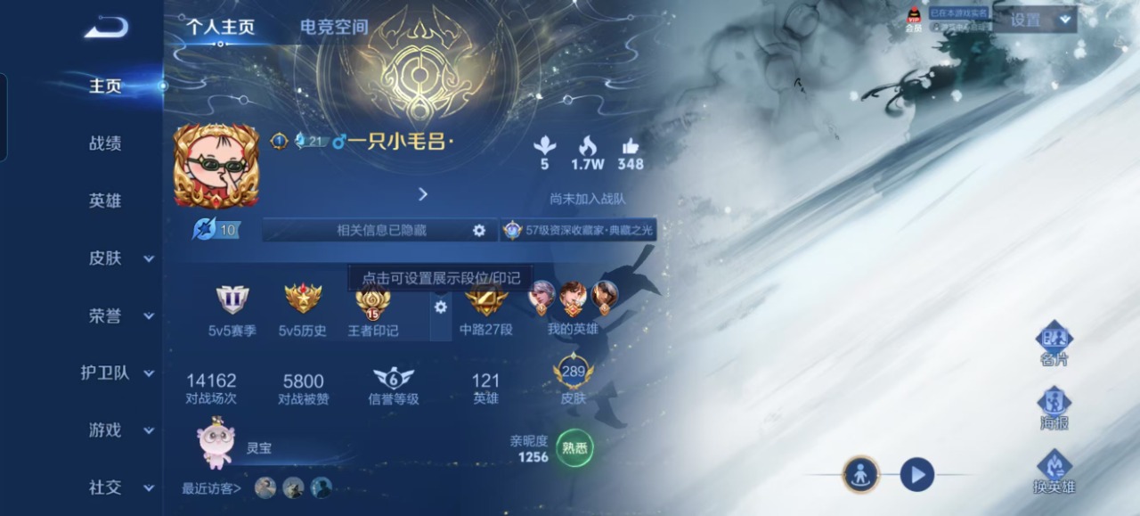 王者荣耀账号安卓QQ说 121英雄 289皮肤 可修改实名 掉绑只能打游戏登录  荣耀水晶：鸣剑·曳影,赤影疾锋,无限飓