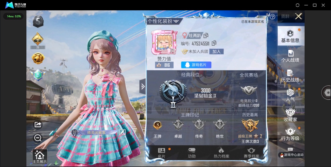 HPQM3168274和平精英账号详情图2