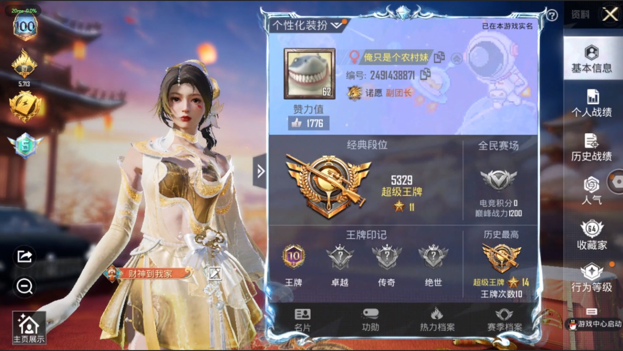 HPQM3168628和平精英账号详情图2