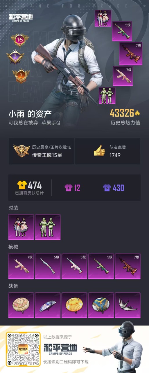 HPQM3174006和平精英账号详情图2