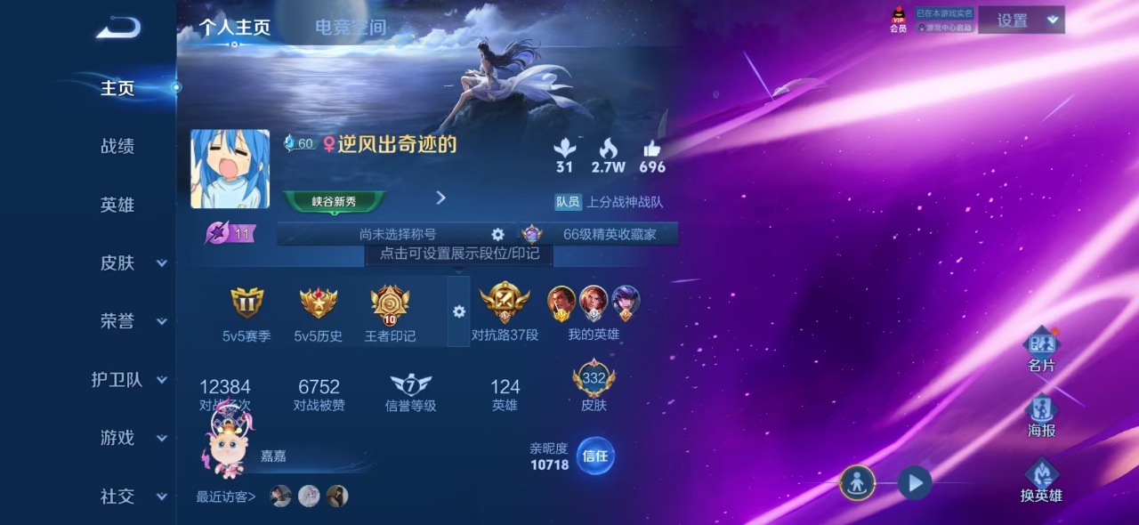 王者荣耀账号安卓QQ 1珍品传说 28传说 124英雄 332皮肤 可修改实名 荣耀水晶：弑枪猎影(韩信典藏) 无双皮：
