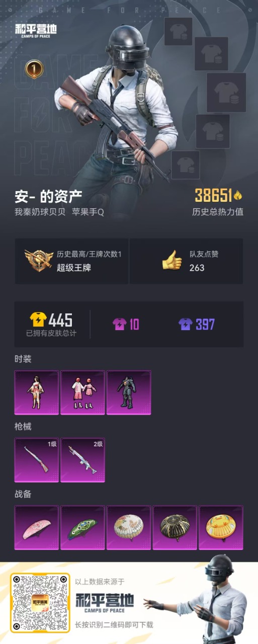 HPQM3196957和平精英账号详情图4 HPQM3196957和平精英账号详情图4