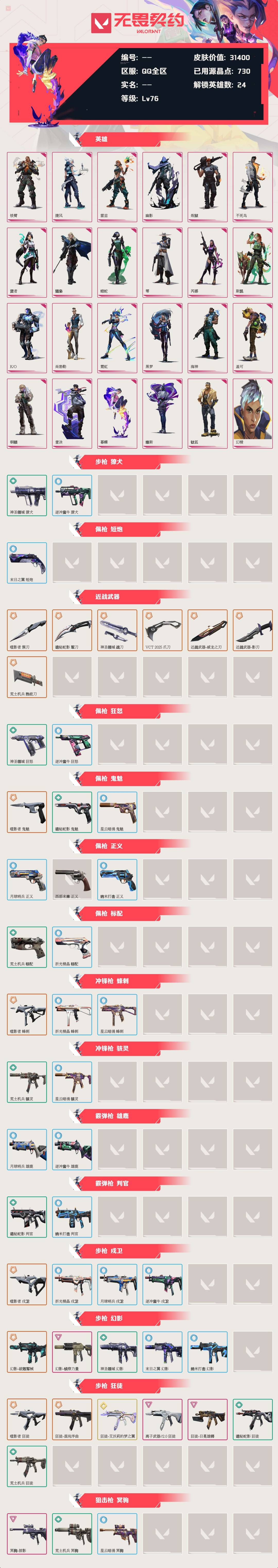 等级:Lv76 | 黄金II/ 已用源晶点...