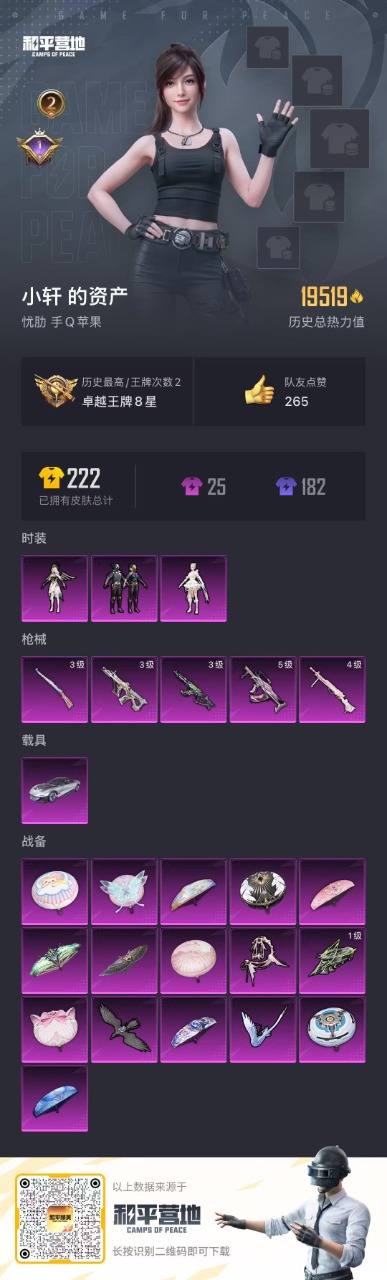 [9110902]3粉装 5特效枪 1载具 2印记 可二次 可修改实名 热门装扮：英伦信使,信仰神谕,千金淑猫,胖达圆圆 载具：星河领航(磐石银) 稀有枪皮：AKM-幽焰骑士,DP-28-千金淑猫,