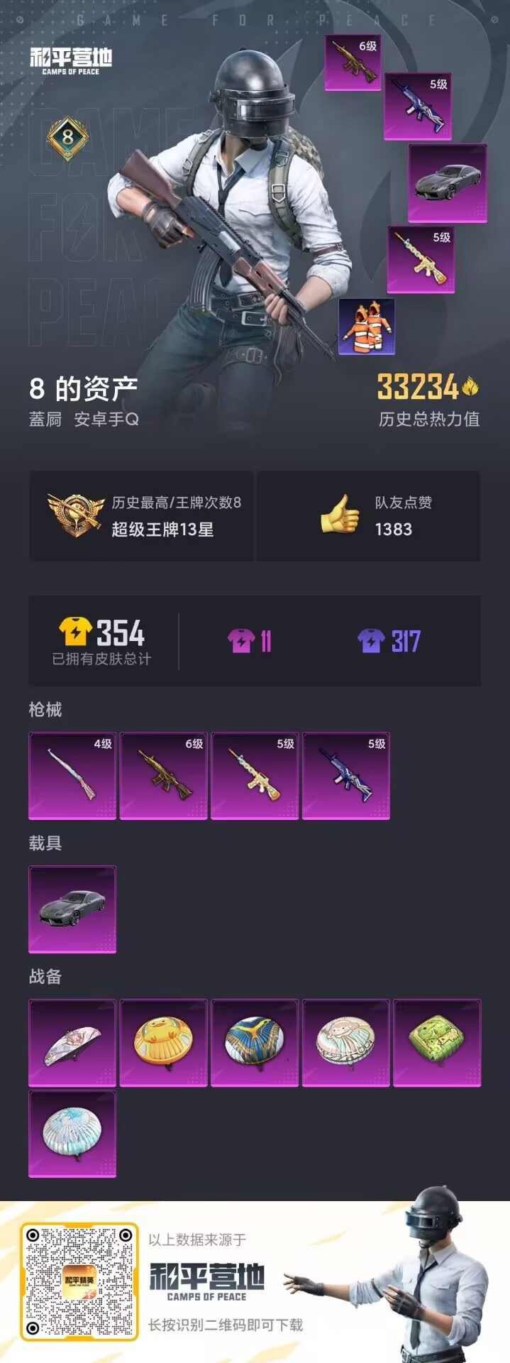 [9113845]4特效枪 1载具 8印记 可二次 可修改实名 热门装扮：万圣娃娃 载具：兰博基尼Estoque(银翼灰) 稀有枪皮：Kar98K-巳巳如意,M416五爪金龙,SCAR-L青春物语,