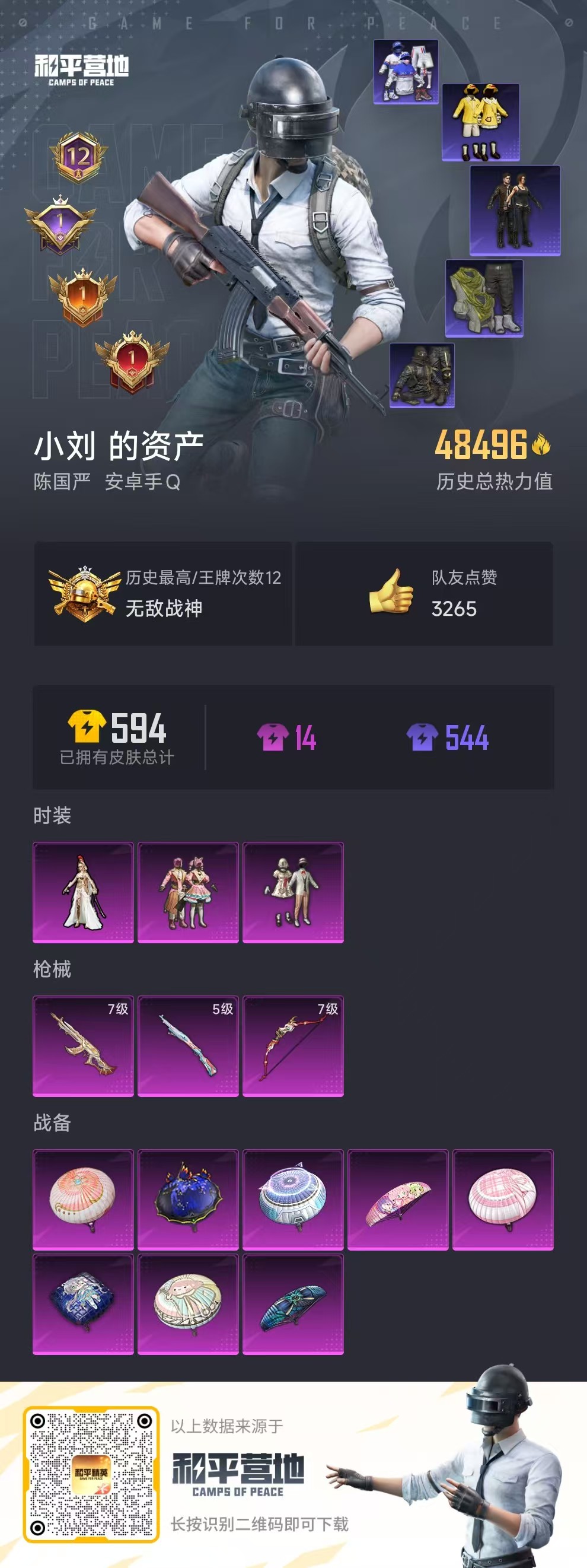 [9144539]战神框 3粉装 3特效枪 12印记 可二次 可修改实名 热门装扮：萨利娅,宝贝奶油派,草莓生巧,胖达圆圆,潮萌小黄鸭,迅捷狂鲨,鹰眼刺客,呆萌铁蟹 稀有枪皮：爆炸猎弓-拳皇·狂花道