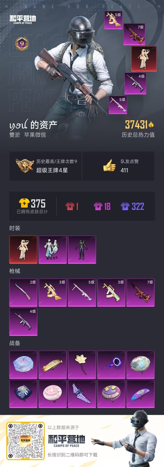 [9147034]1红装 2粉装 6特效枪  9印记 可二次 可修改实名 安全保护中  一级精灵之光-露米娜(1级露米娜) 身法装备：初号机款机体服(紫螳螂)  时装数：248 枪械数：95 战备数