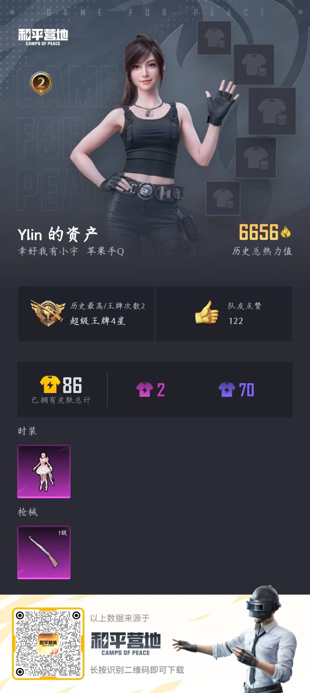 [9164634]1粉装 1特效枪 2印记 可二次 可修改实名 热门装扮：美雪 稀有枪皮：Kar98K-巳巳如意 一级特效枪：一级Kar98K-巳巳如意 紫色装扮：幻羽潜行,焰鹰斗篷,卖崽青蛙,粉红
