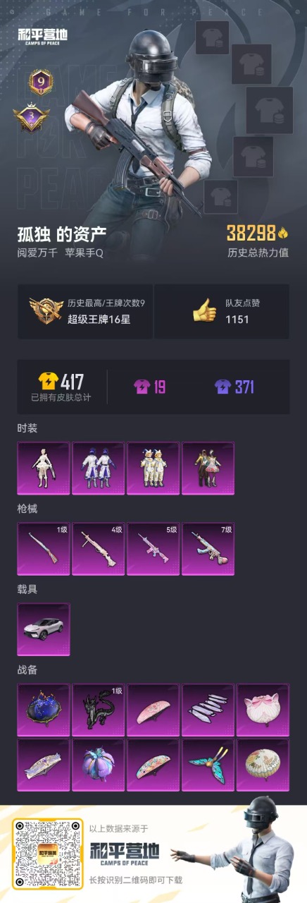 [9188424]4粉装 4特效枪 1载具 9印记 可二次 可修改实名 身法装备：暗影哥特（红眼罩） 热门装扮：千金淑猫,蝶舞迷情,新星烈龙(小白龙),酣梦娃娃,胖达圆圆,大橘为重,鹰眼刺客,梦魇先