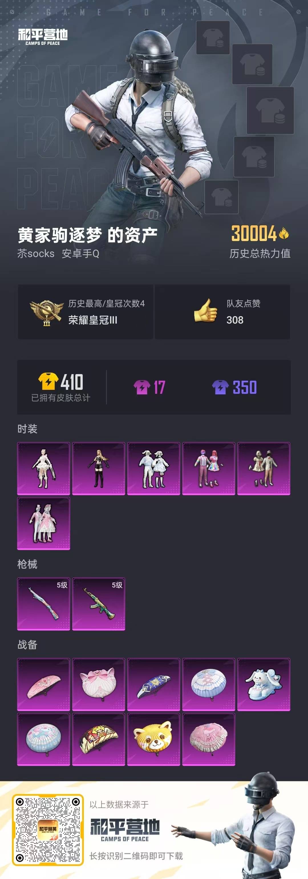 [9189702]6粉装 2特效枪 可二次 可修改实名 热门装扮：千金淑猫,天使彩虹糖,宝贝奶油派,甜蜜誓约,蔷薇星,萌物绒绒,潮萌小黄鸭,恒星战甲,暗夜魅影 稀有枪皮：Kar98K-巳巳如意,AK