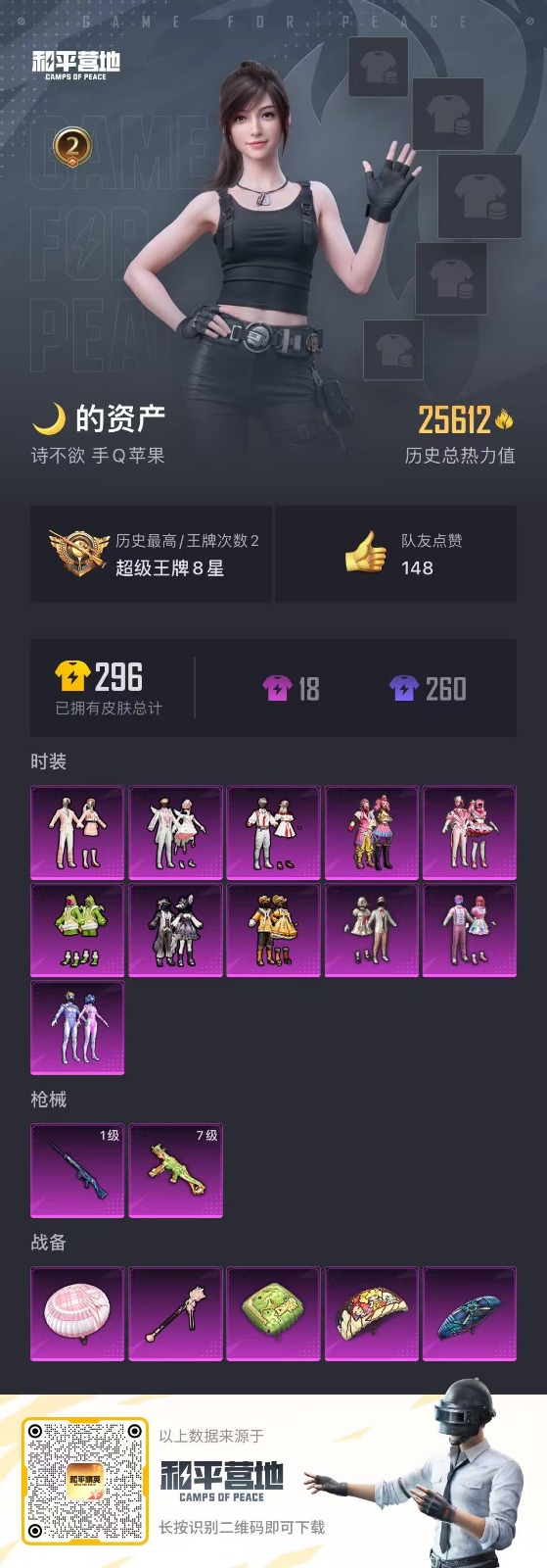 [9190682]11粉装 2特效枪  2印记 可二次 时装数：278 枪械数：65 战备数：0 热门装扮：梦幻火箭(新101)(新火箭少女101粉色套装),天使彩虹糖,宝贝奶油派,缤纷油彩(猪妹猪
