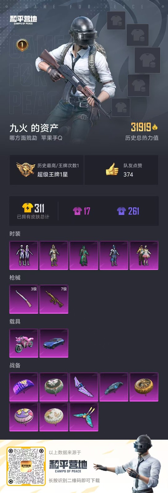 HPQM3267096和平精英账号详情图14 HPQM3267096和平精英账号详情图14
