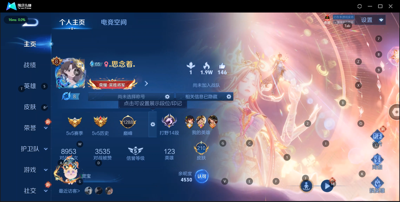 王者荣耀账号安卓QQ0传说 123英雄 210皮肤 可修改实名 珍品传说：器灵·落星盏 传说皮：幻光神枪,黄金白羊座,地