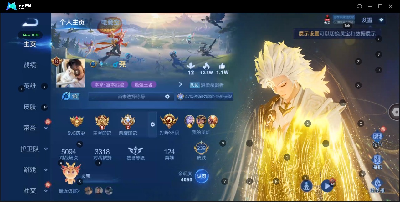 王者荣耀账号苹果QQ8 1典藏 1无双 18传说 124英雄 239皮肤 可修改实名 荣耀水晶：银白咏叹调(倪克斯侍卫)