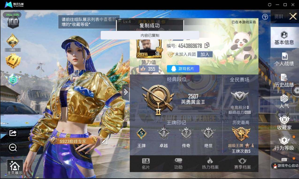 HPLX3274021和平精英账号详情图3 HPLX3274021和平精英账号详情图3