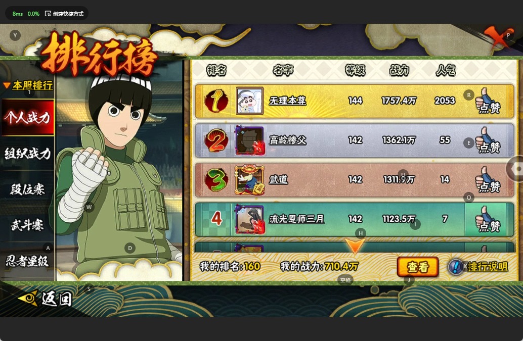 [9478350]V4 6S忍 710.4W战力 可二次 S级忍者：艾「忍界大战」,春野樱 「忍界大战」,自来也 「舞之豪杰」,旗木卡卡西「须佐能乎」,宇智波鼬 「须佐能乎」,佩恩「天道」