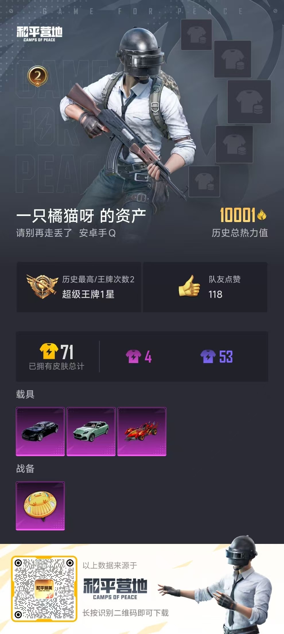 HPQM3274770和平精英账号详情图2 HPQM3274770和平精英账号详情图2