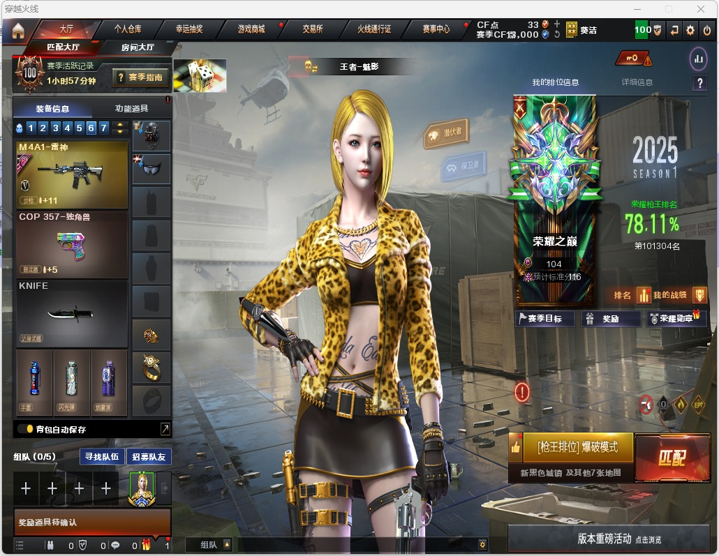 可二次  24V武器 7皮肤 可排位  武...