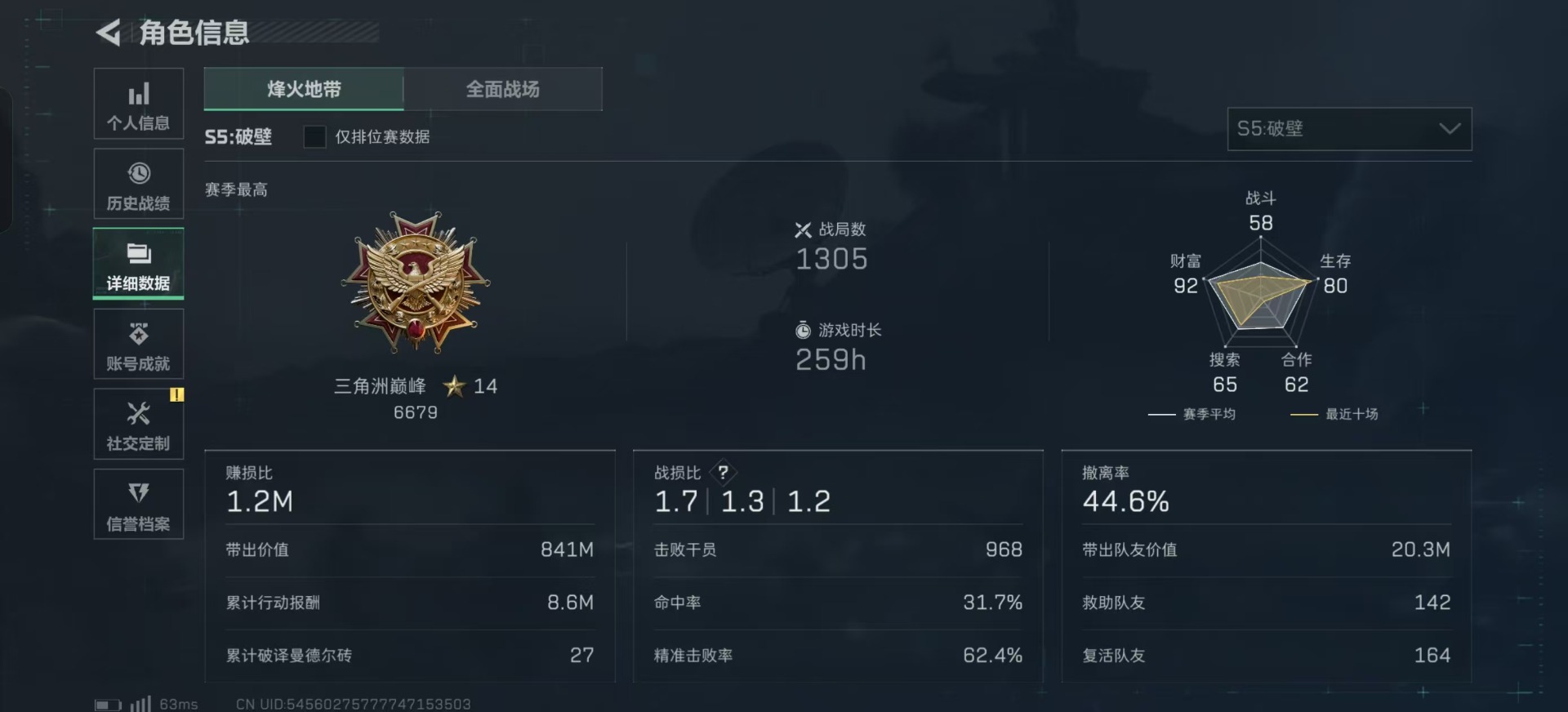 SJZQM333865三角洲行动账号详情图5