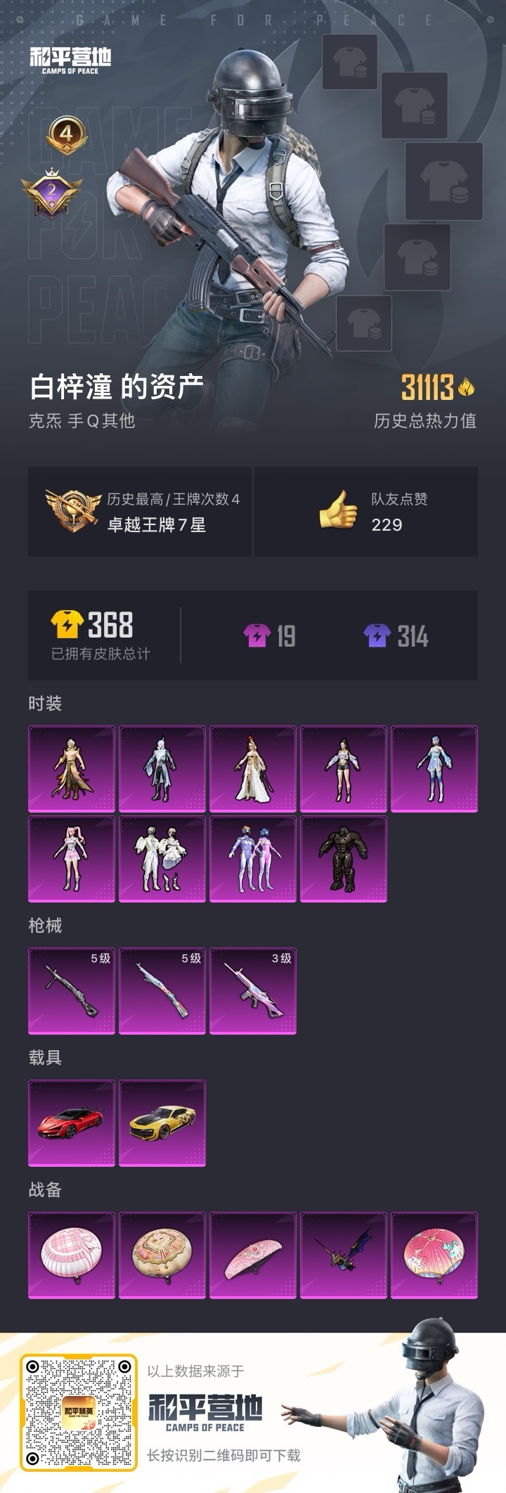 HPQM3339554和平精英账号详情图18 HPQM3339554和平精英账号详情图18
