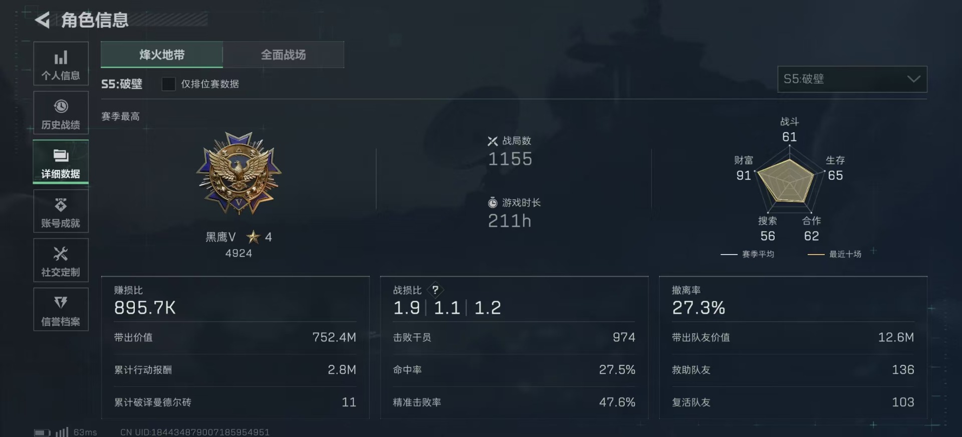 SJZQM333953三角洲行动账号详情图6
