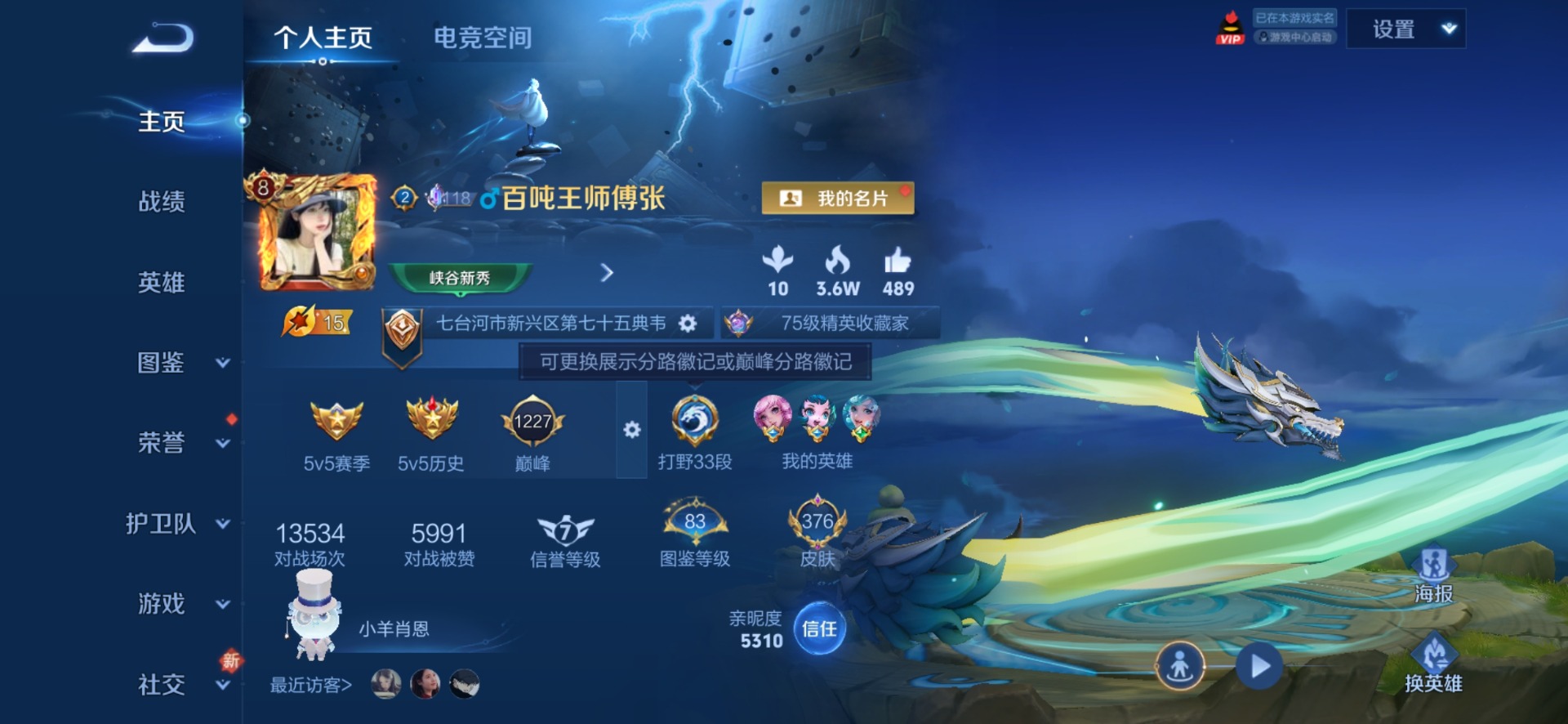 王者荣耀账号安卓QQ[12138651]V8 1典藏 2珍品传说 17传说 124英雄 376皮肤 可修改实名 优质装备