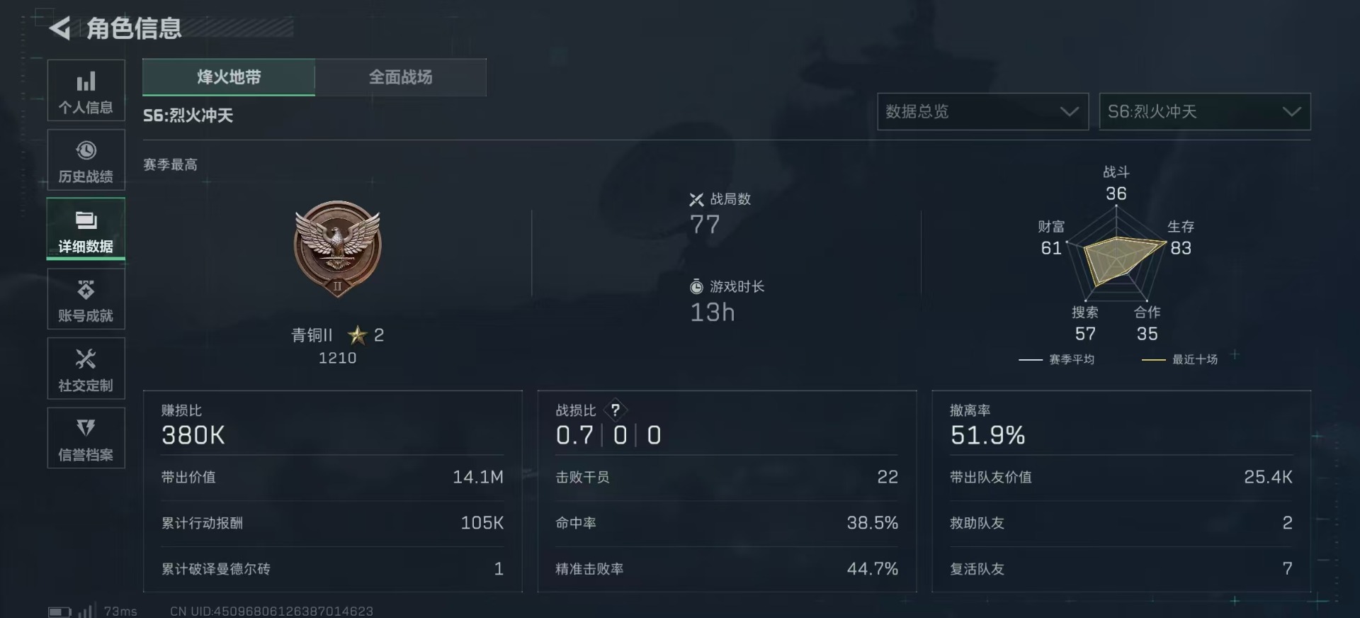 SJZCMW342207三角洲行动账号详情图4 SJZCMW342207三角洲行动账号详情图4