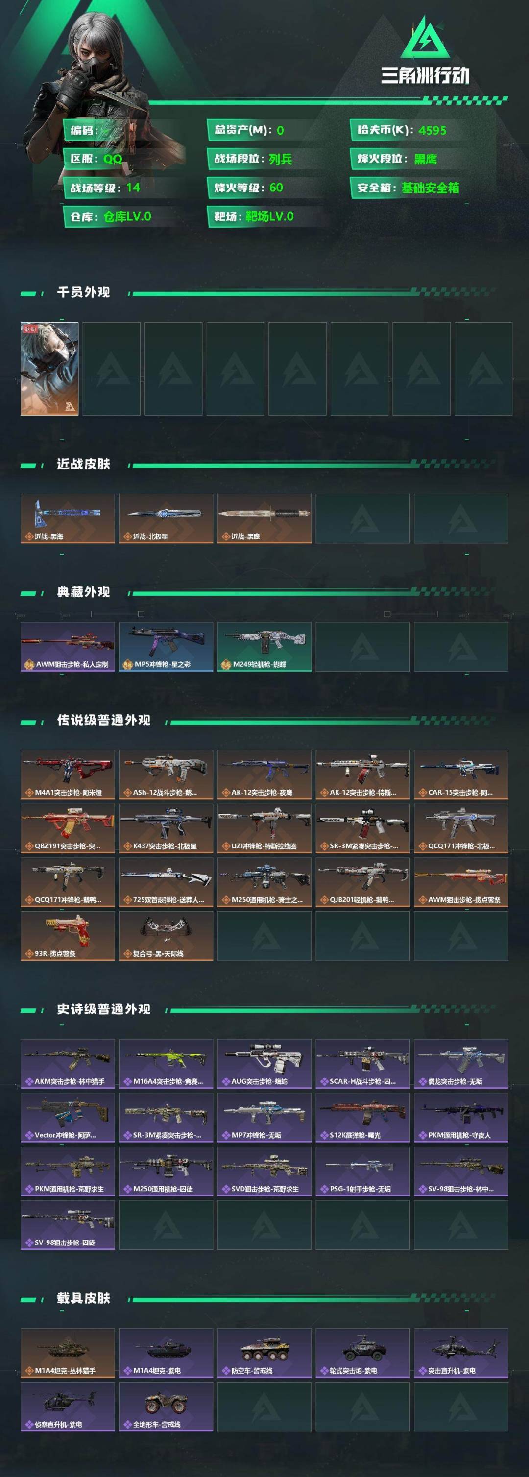 SJZCMW342235三角洲行动账号详情图2