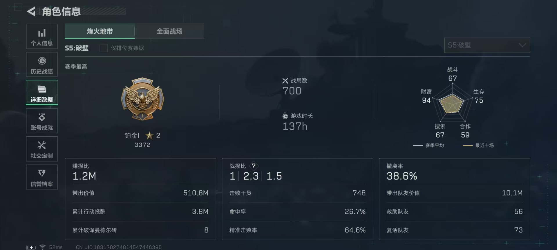 SJZCMW354927三角洲行动账号详情图5