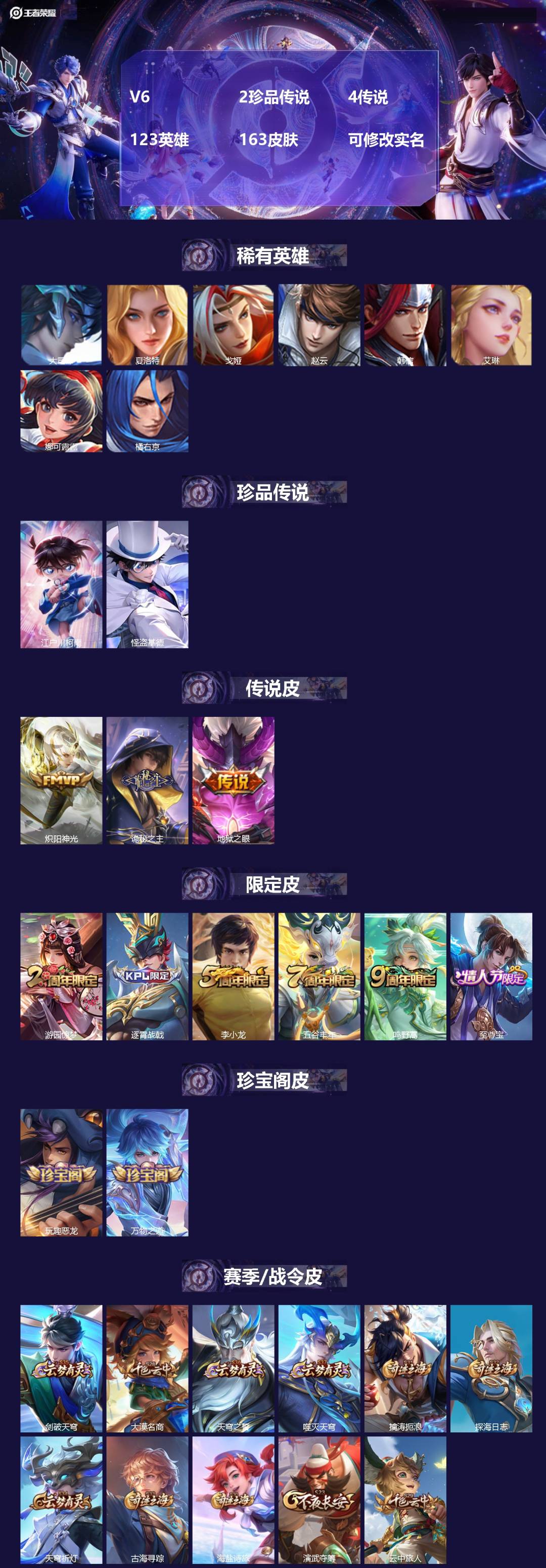 王者荣耀账号安卓QQ123英雄-163皮肤-V6 2珍品传说 4传说 123英雄 163皮肤 可修改实名 
【英雄全皮】