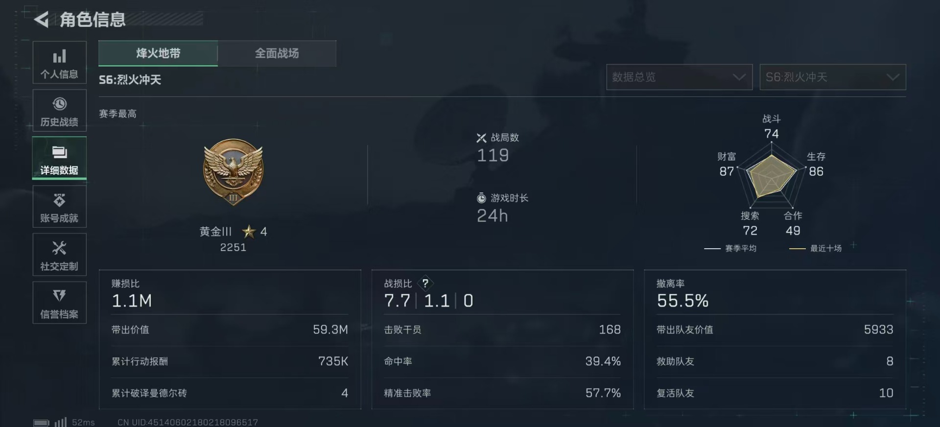 SJZCMW359502三角洲行动账号详情图4