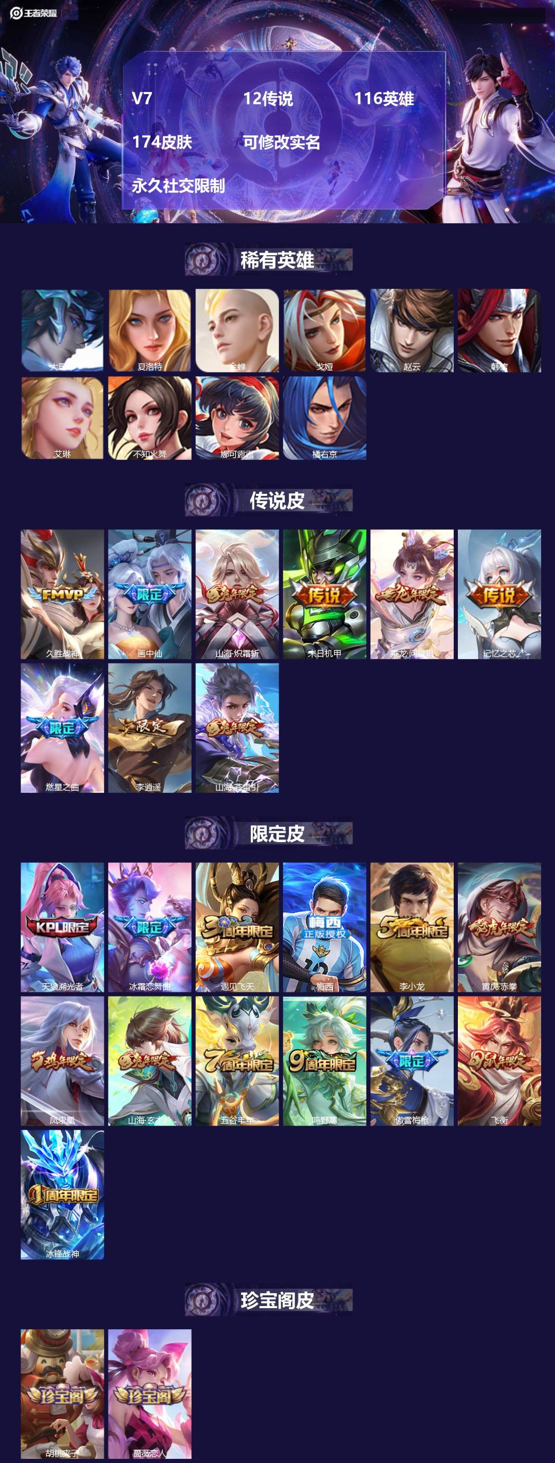 王者荣耀账号苹果VX116英雄-174皮肤-V7 12传说 116英雄 174皮肤 可修改实名  永久社交限制 
【稀有