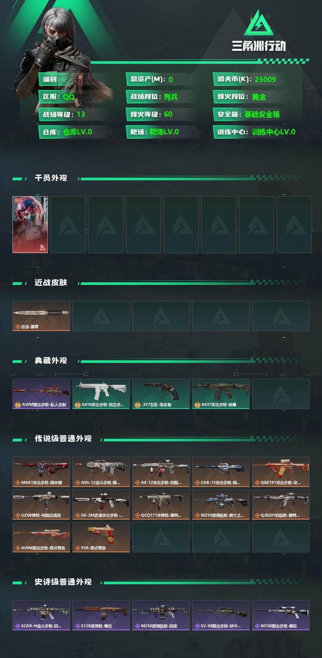 SJZCMW360162三角洲行动账号详情图2