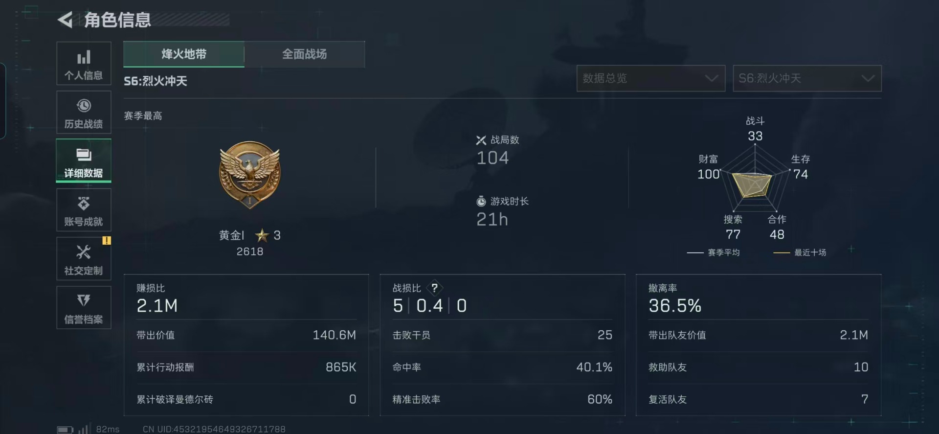 SJZCMW360167三角洲行动账号详情图2