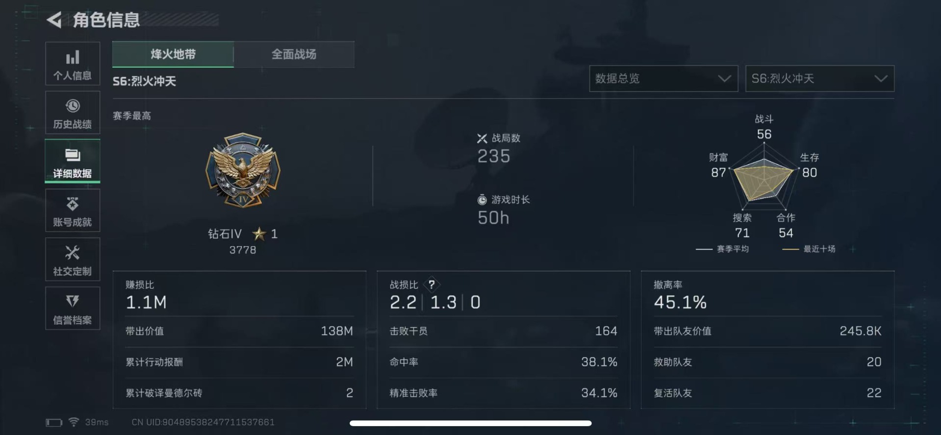 SJZCMW360193三角洲行动账号详情图5