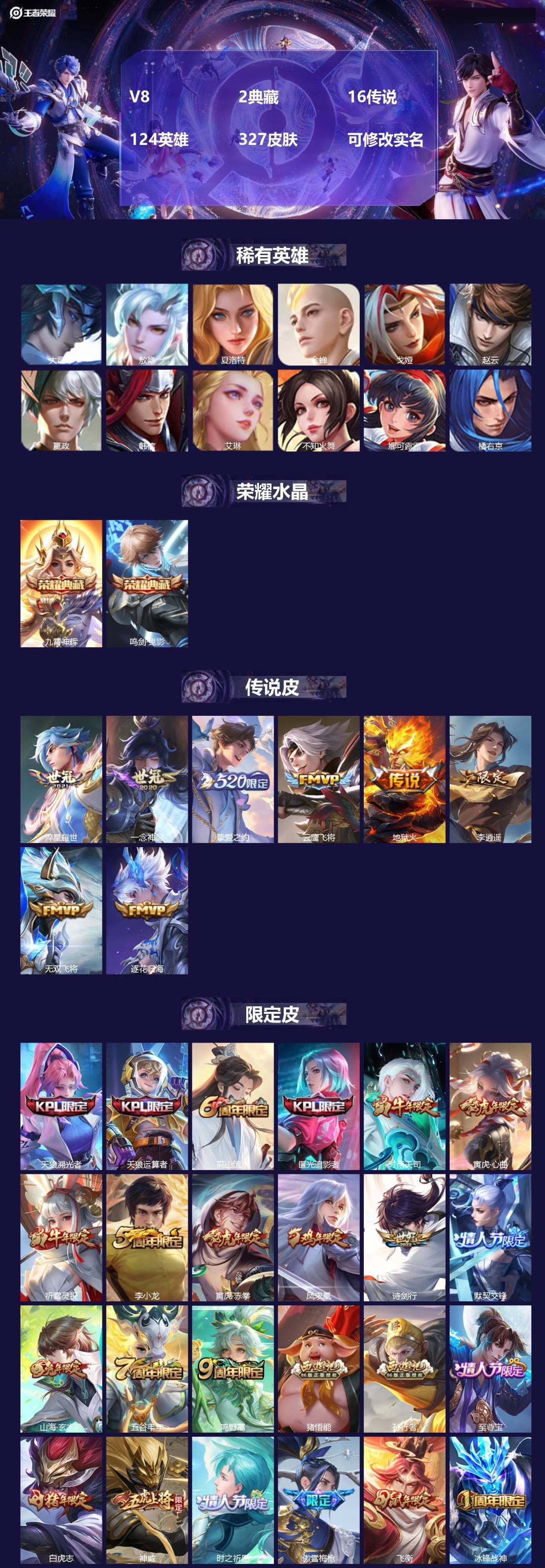 王者荣耀账号安卓QQ124英雄-327皮肤-[]V8 2典藏 16传说 124英雄 327皮肤 可修改实名 
【英雄全皮