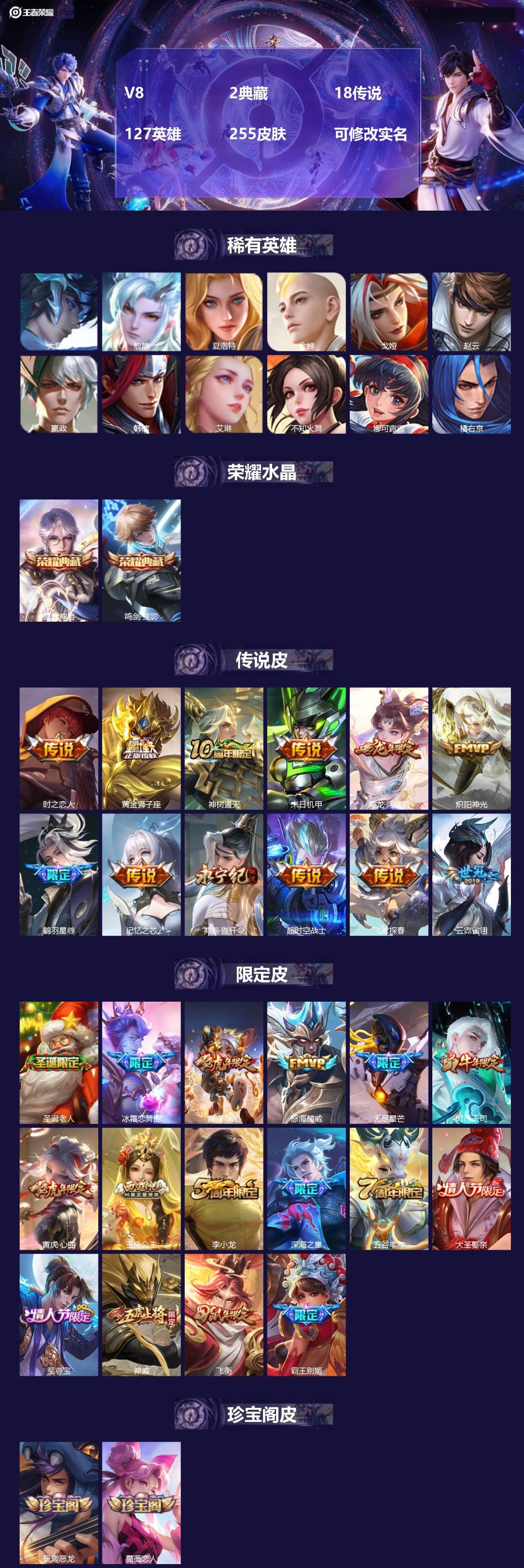 王者荣耀账号安卓QQ[14292976]V8 2典藏 18传说 127英雄 255皮肤 可修改实名 
【英雄全皮】:鬼谷
