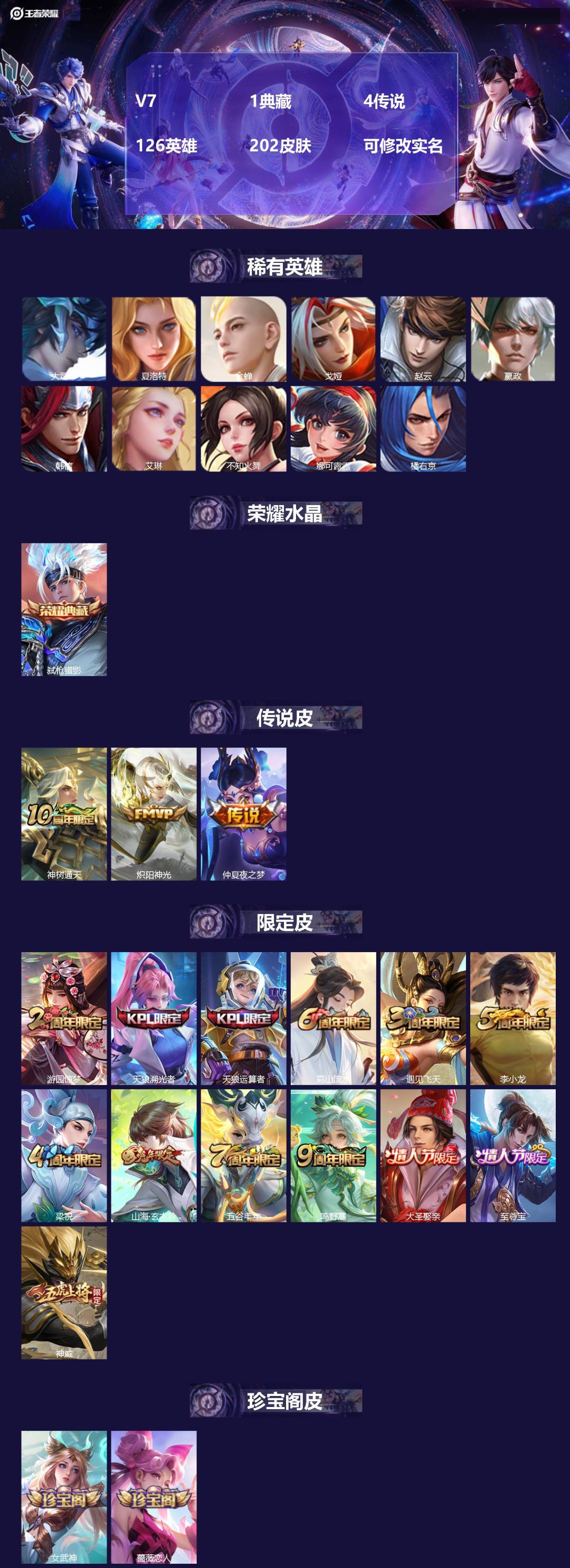 王者荣耀账号安卓QQ[14319817]V7 1典藏 4传说 126英雄 202皮肤 可修改实名 
【英雄全皮】:鬼谷子