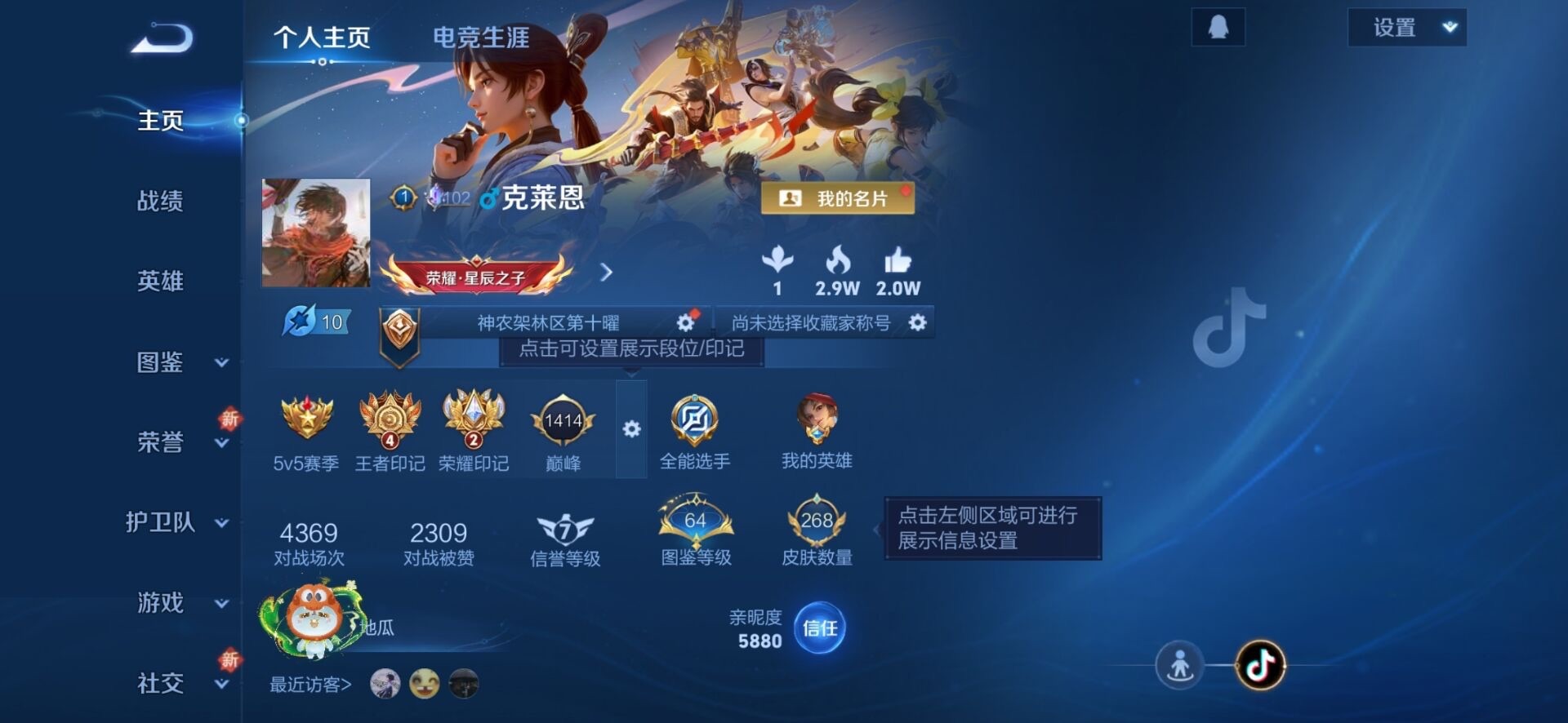 WZQM3409104王者荣耀账号详情图5