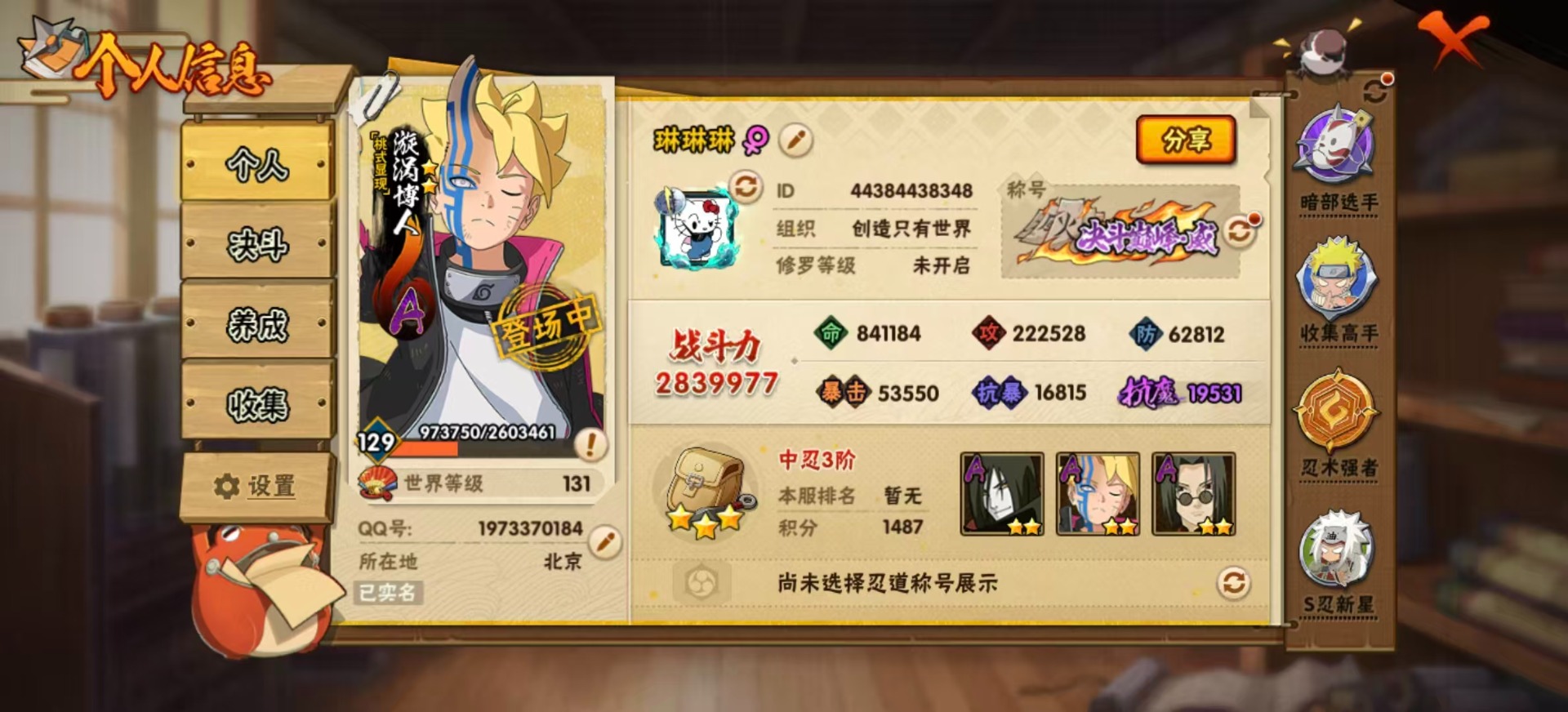 HYQM339272火影忍者账号详情图3 HYQM339272火影忍者账号详情图3