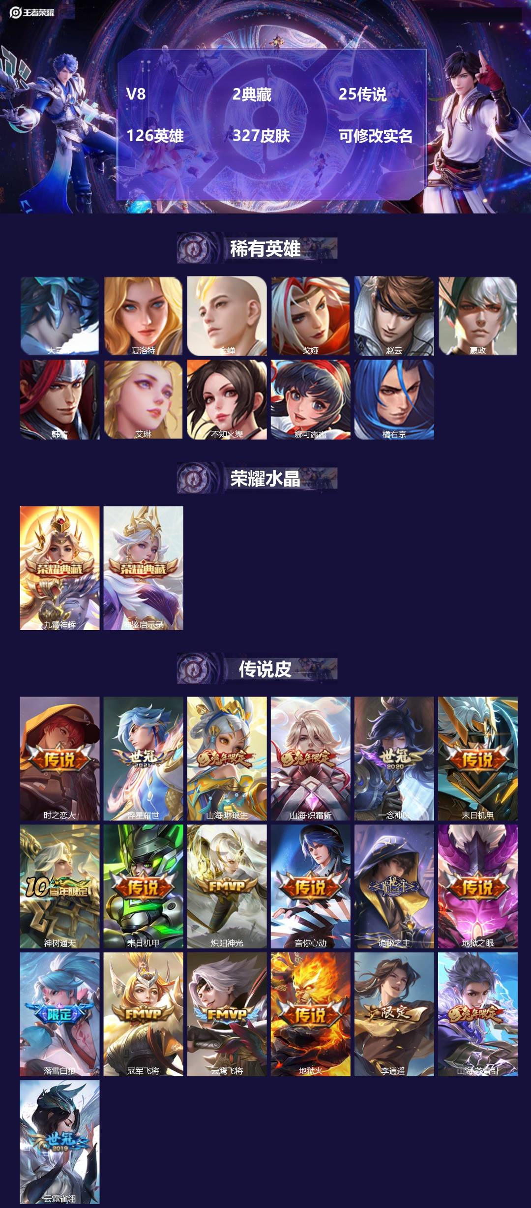 王者荣耀账号安卓QQ126英雄-327皮肤-[]V8 2典藏 25传说 126英雄 327皮肤 可修改实名 
【英雄全皮