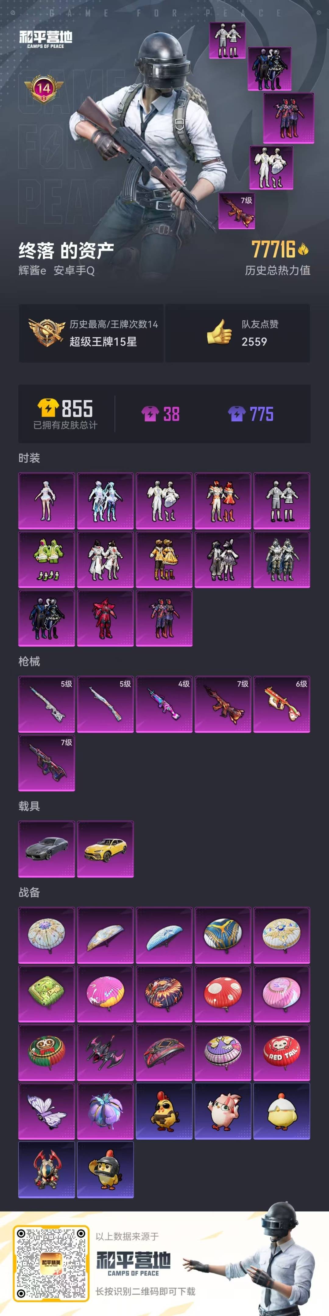 HPCMW3430256和平精英账号详情图14 HPCMW3430256和平精英账号详情图14