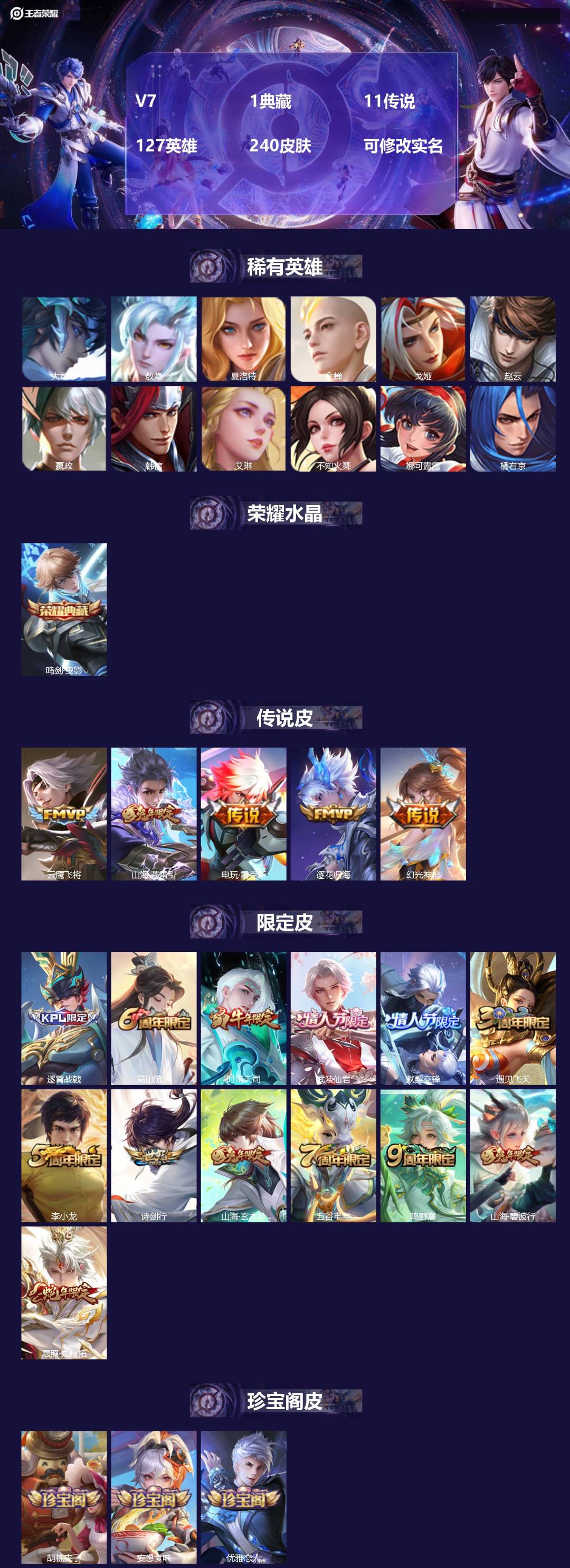 王者荣耀账号安卓QQ127英雄-240皮肤-[]V7 1典藏 11传说 127英雄 240皮肤 可修改实名 
【英雄全皮