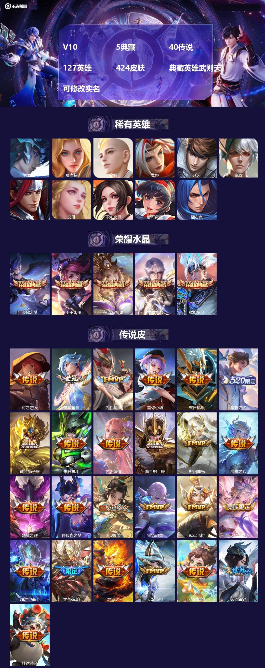 王者荣耀账号安卓QQV10 5典藏 40传说 127英雄 424皮肤 典藏英雄武则天 可修改实名 
【英雄全皮】:鲁班大