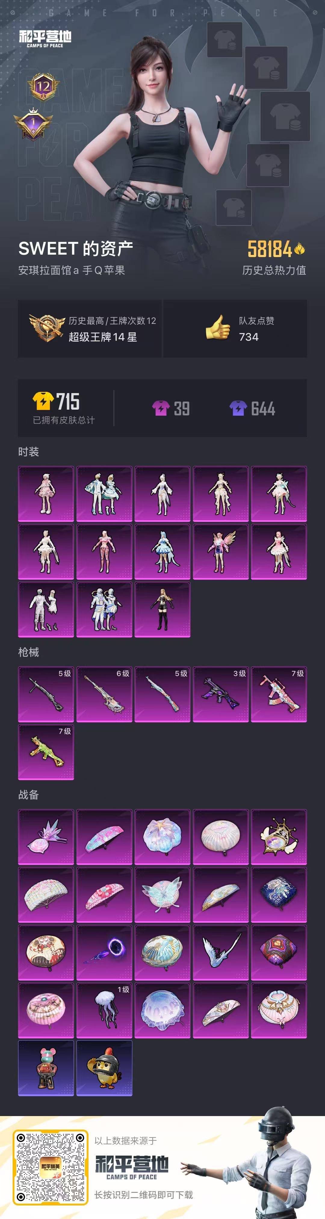 和平精英账号苹果QQ0载具-136套装-162枪皮-[]13粉装 6特效枪 12印记 可二次 可修改实名 
【热门装扮】